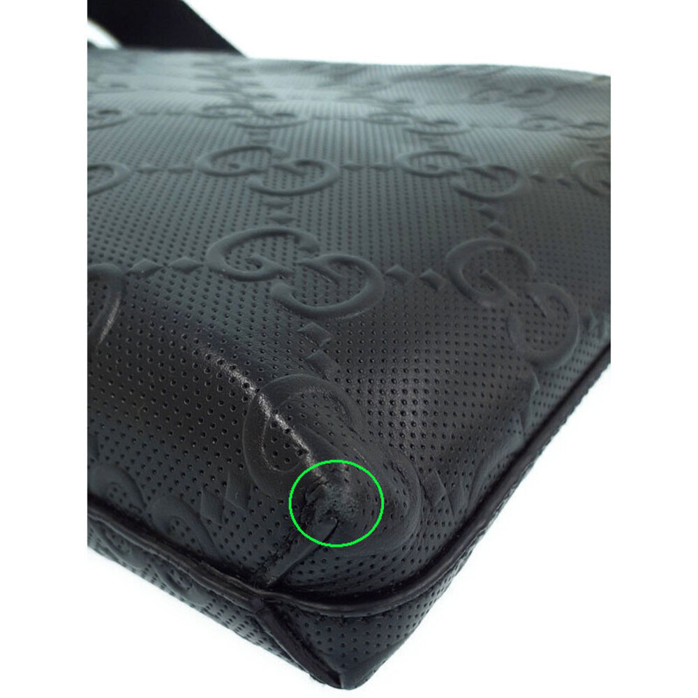 GUCCI GG Embossed Messenger Crossbody Bag Black - Picture 4 of 9